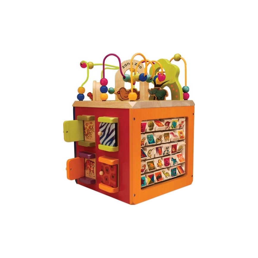 B-Toys - Cubo interactivo Zoo madera de caucho