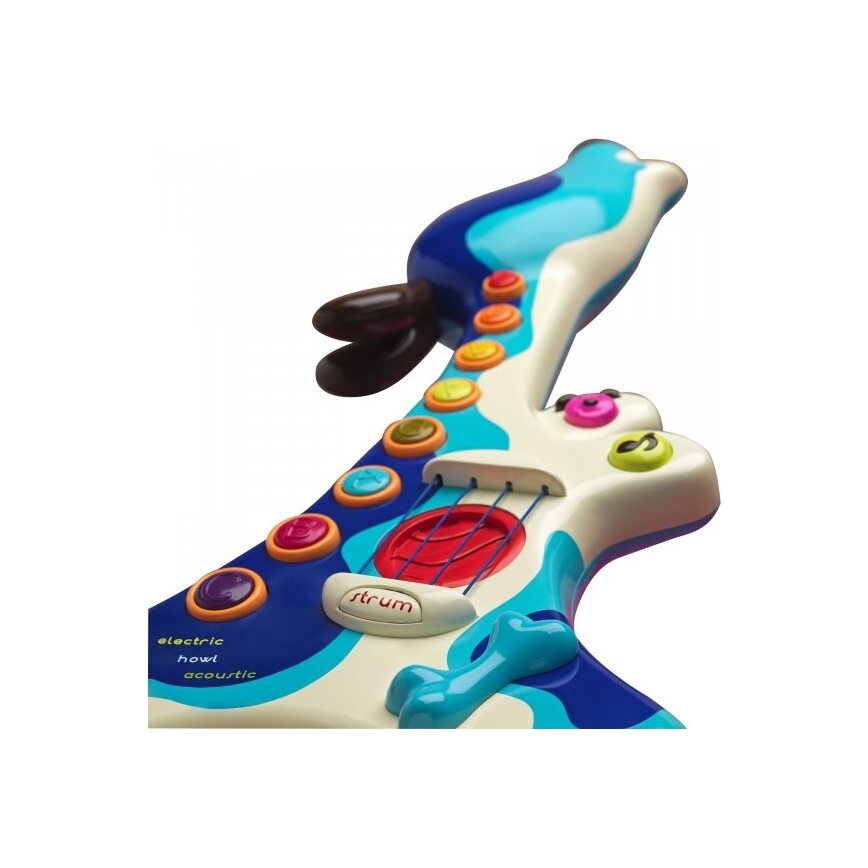 B-Toys - Guitarra eléctrica infantil Perro Woofer 3xAA