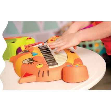 B-Toys - Piano infantil con micrófono Cat 4xAA