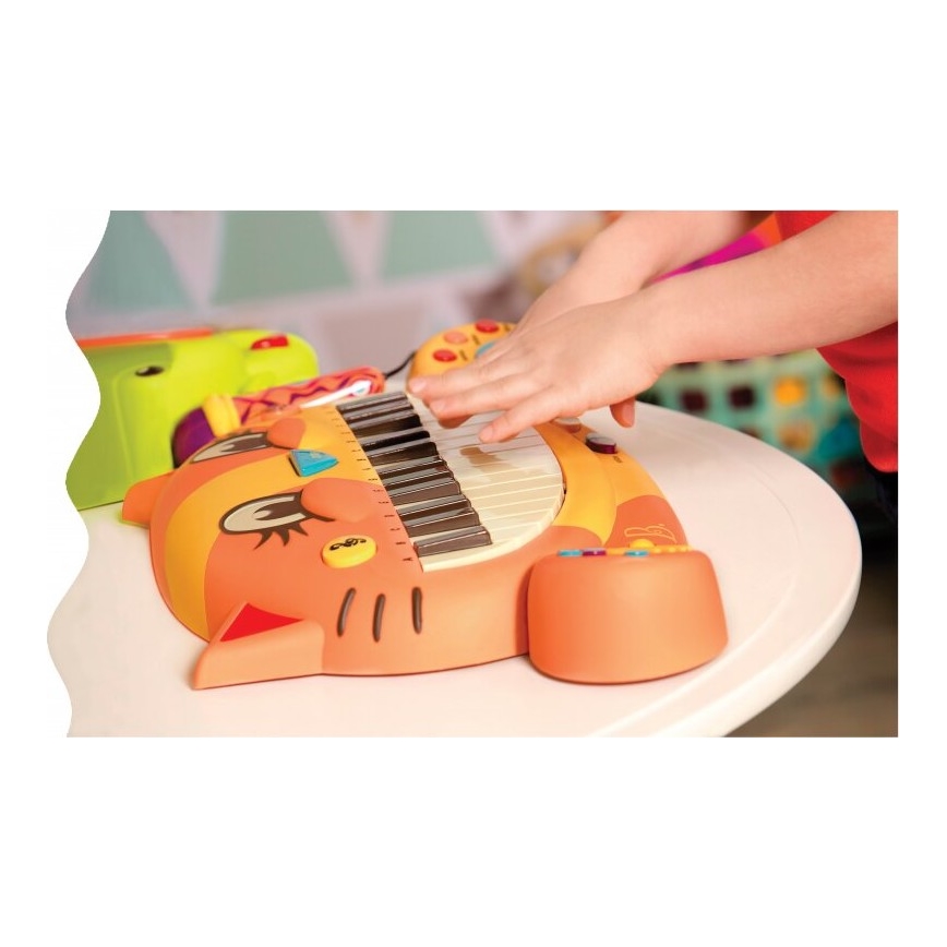 B-Toys - Piano infantil con micrófono Cat 4xAA