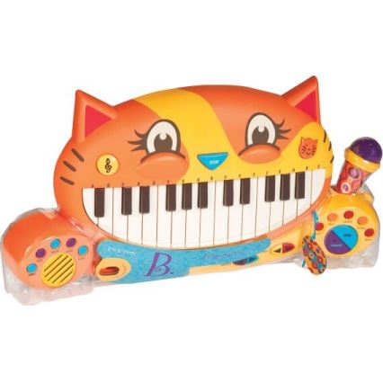 B-Toys - Piano infantil con micrófono Cat 4xAA