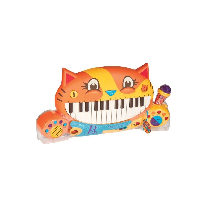 B-Toys - Piano infantil con micrófono Cat 4xAA