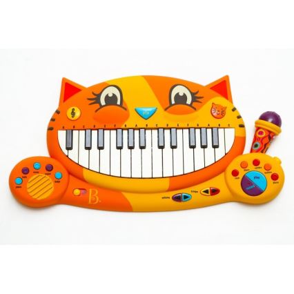 B-Toys - Piano infantil con micrófono Cat 4xAA