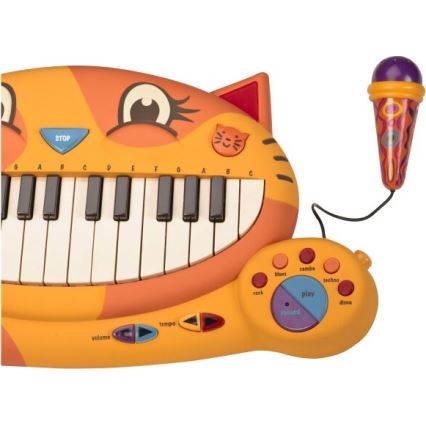 B-Toys - Piano infantil con micrófono Cat 4xAA