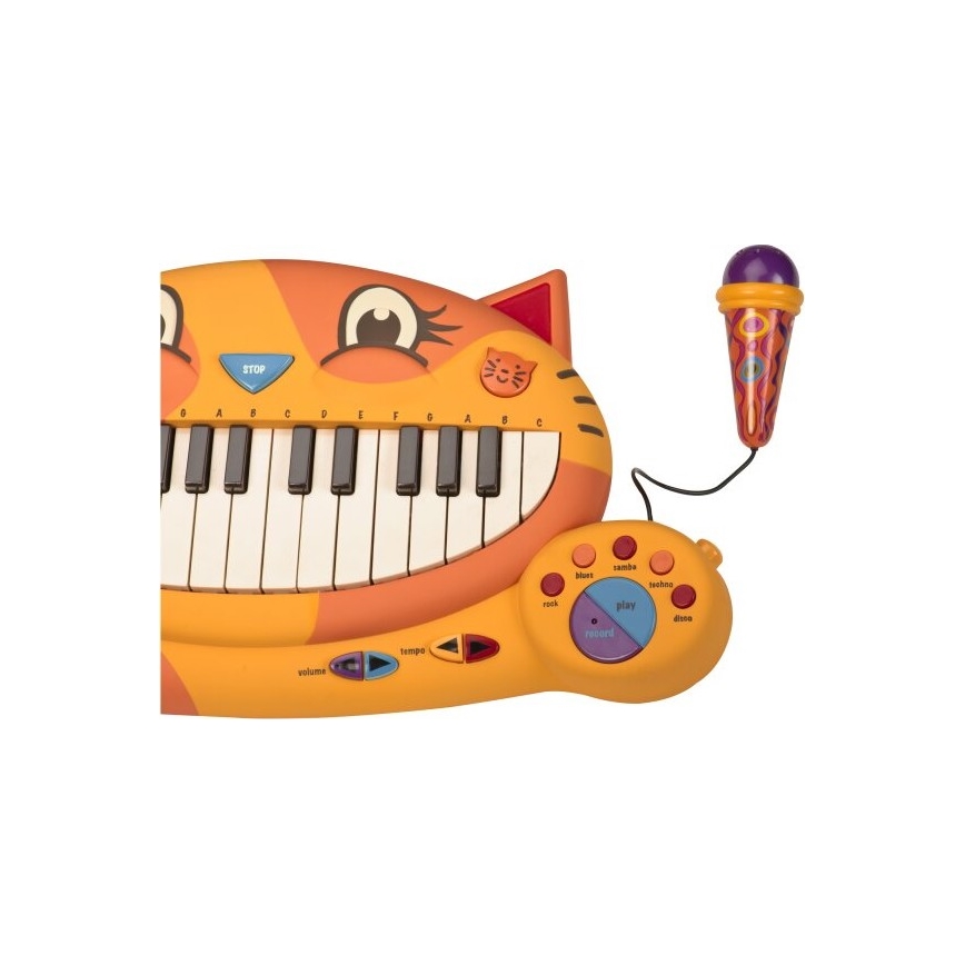 B-Toys - Piano infantil con micrófono Cat 4xAA