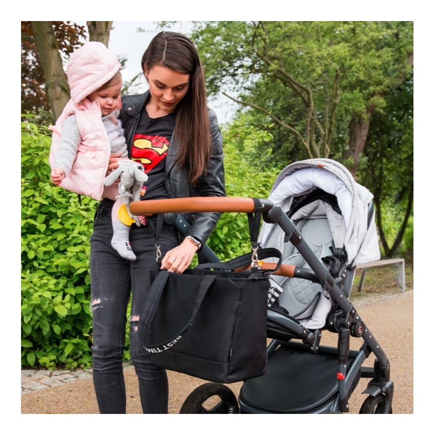 BabyOno - Bolso cambiador para cochecito Best Time Ever negro