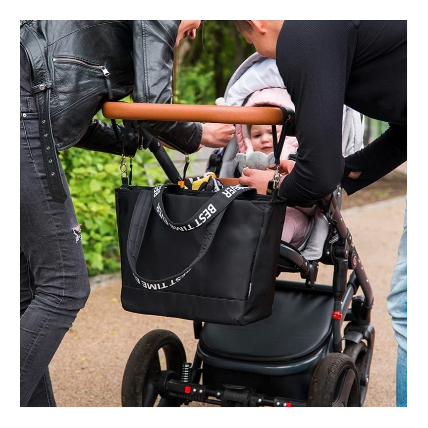 BabyOno - Bolso cambiador para cochecito Best Time Ever negro