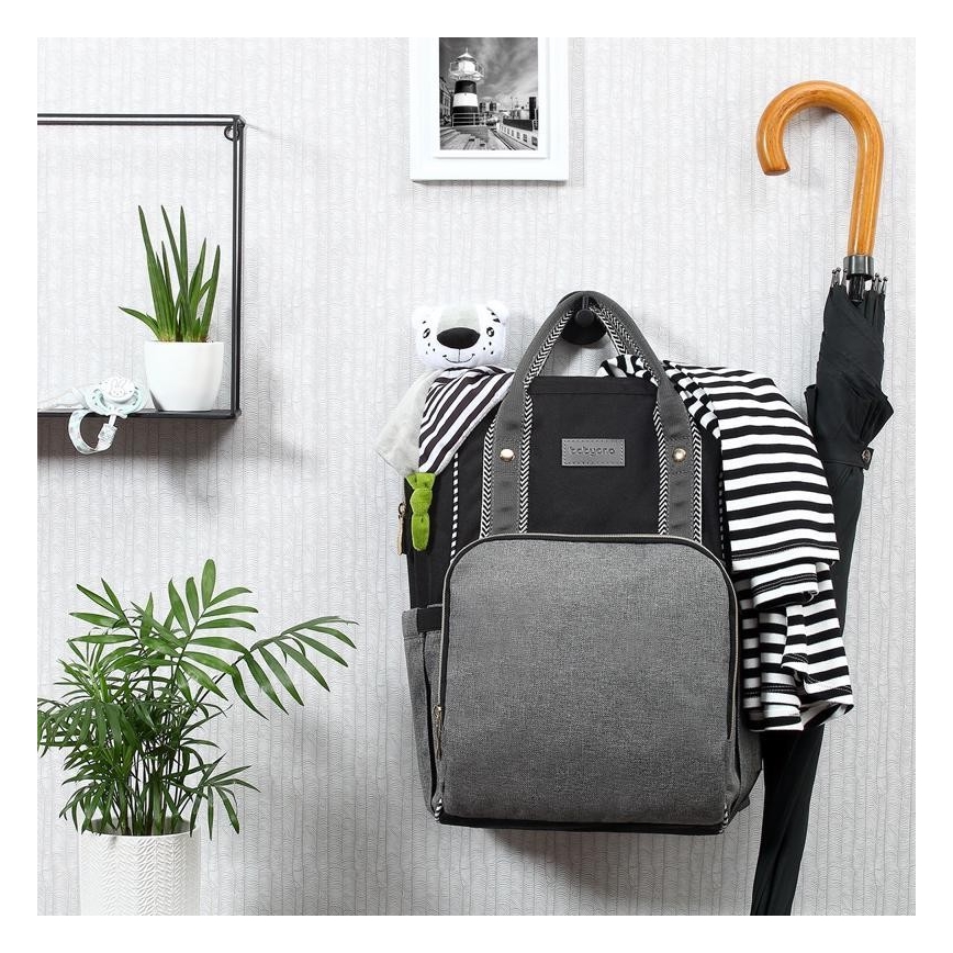BabyOno - Mochila de Pañales para Bebé para cochecito Oslo Style negro