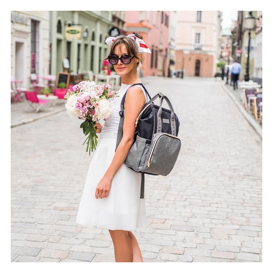 BabyOno - Mochila de Pañales para Bebé para cochecito Oslo Style negro