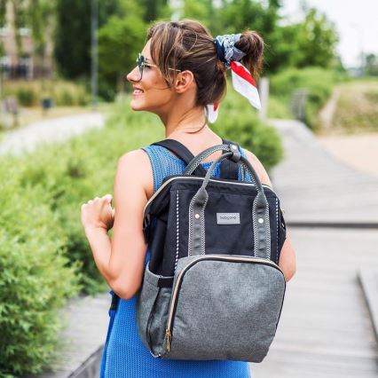 BabyOno - Mochila de Pañales para Bebé para cochecito Oslo Style negro