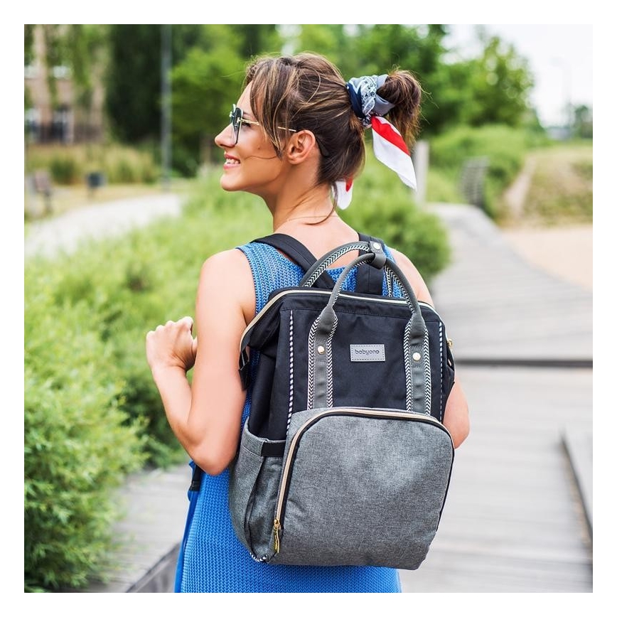 BabyOno - Mochila de Pañales para Bebé para cochecito Oslo Style negro