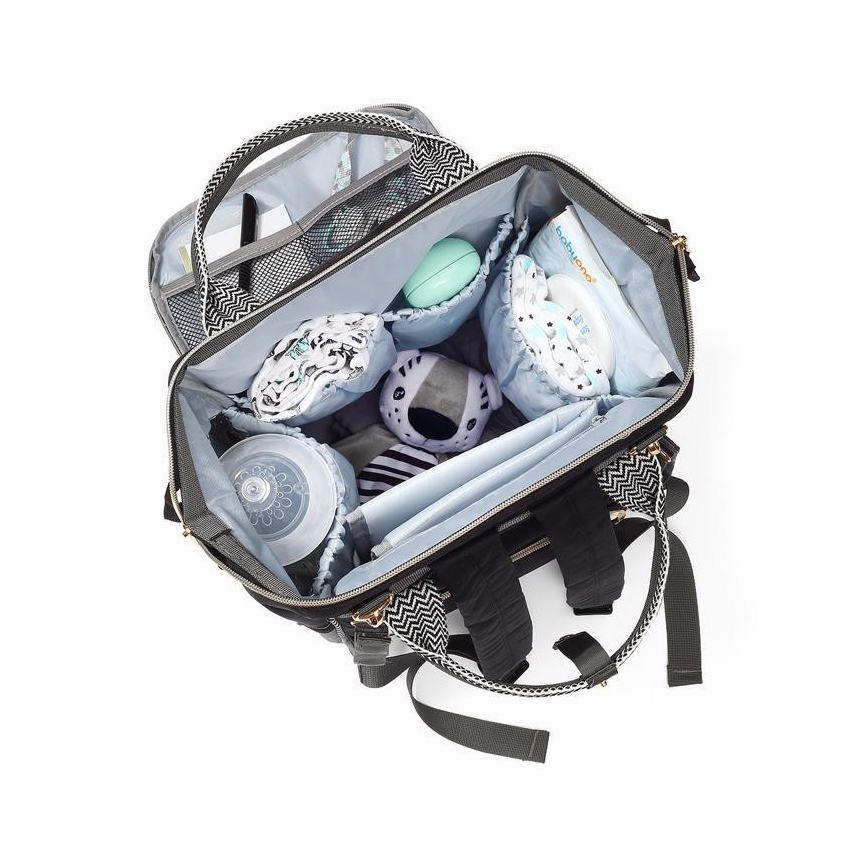 BabyOno - Mochila de Pañales para Bebé para cochecito Oslo Style negro
