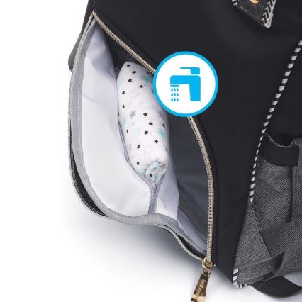 BabyOno - Mochila de Pañales para Bebé para cochecito Oslo Style negro