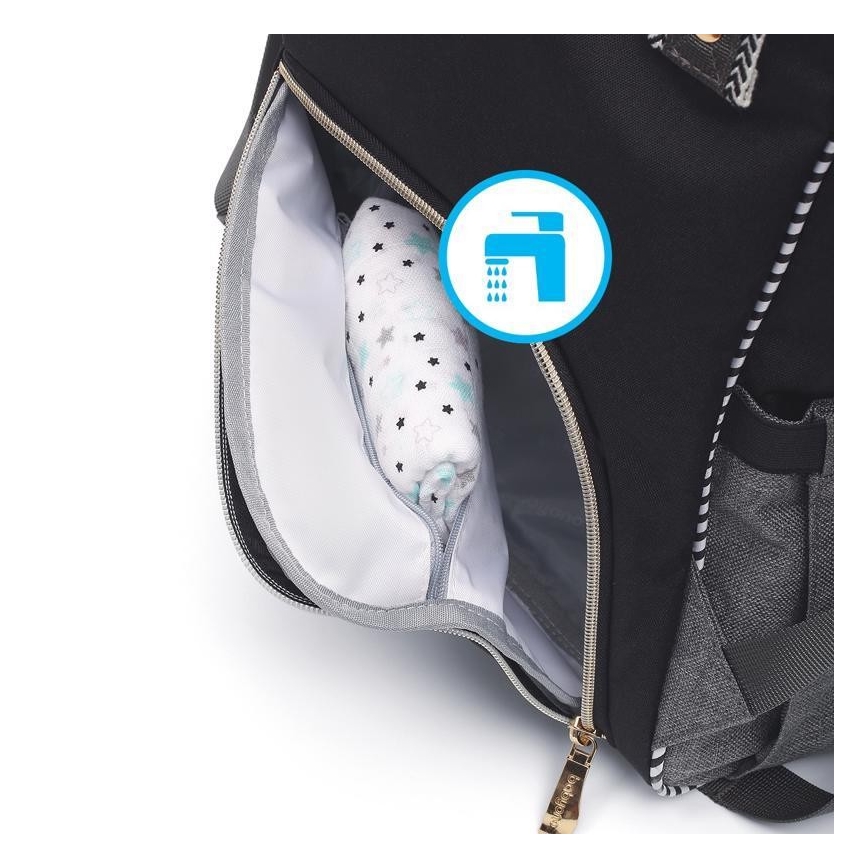 BabyOno - Mochila de Pañales para Bebé para cochecito Oslo Style negro