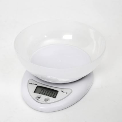 Balanza de cocina digital con bowl 1xCR2032 blanco