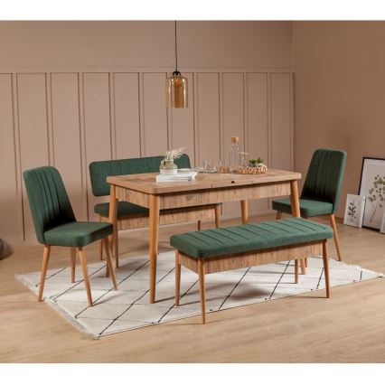 Banco acolchado VINA 85x110 cm verde/pino atlantic