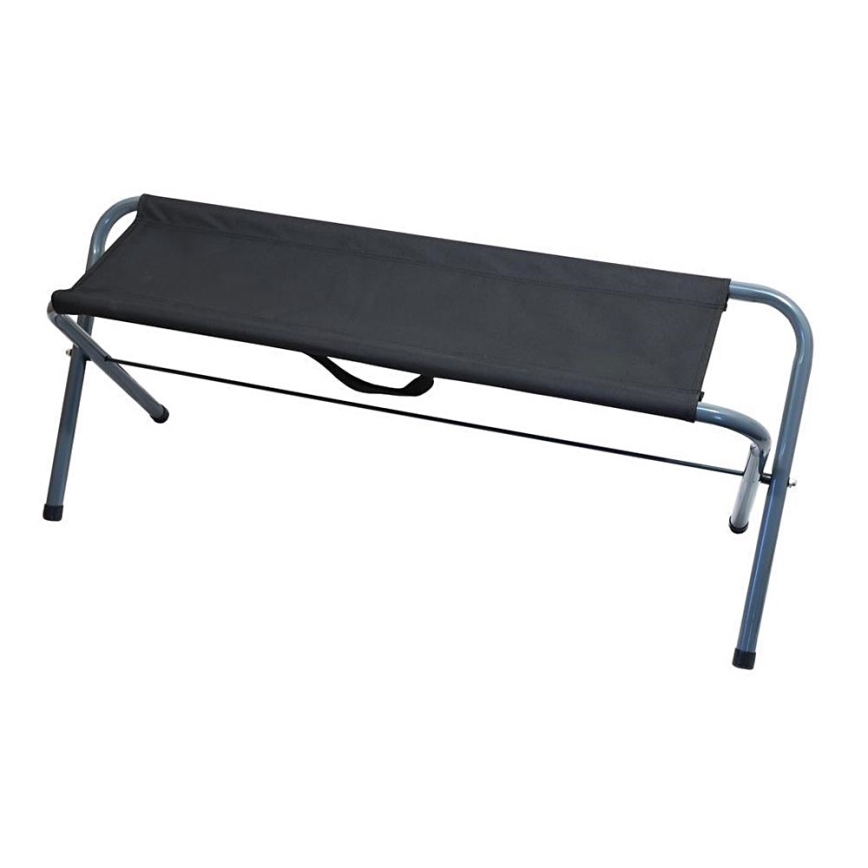 Banco de camping plegable negro/gris