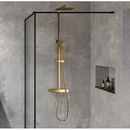 BAÑO DELUXE 31-120-06-70-00 - Conjunto de ducha con grifo termostático NAESBY latón cepillado