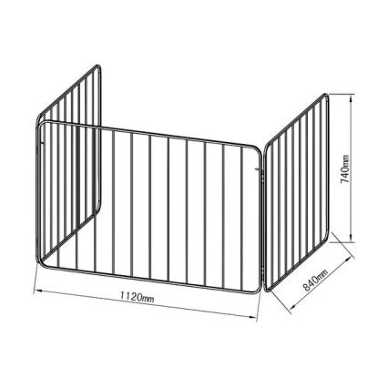 Barrera de seguridad para la chimenea 74x280 cm negro