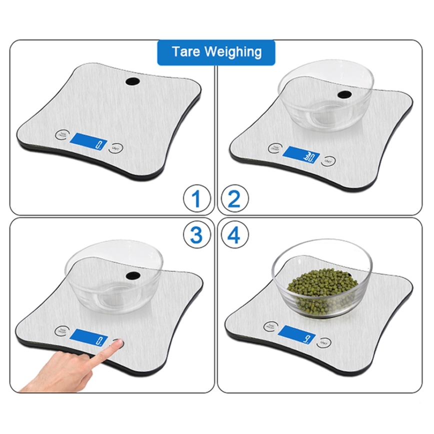 Báscula de cocina digital con bluetooth 2xAA