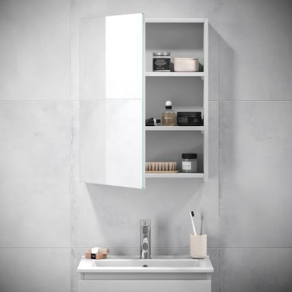 BATH DELUXE 02-050-63-01-01 - Armario de baño con espejo KENWOOD 65x50 cm blanco mate