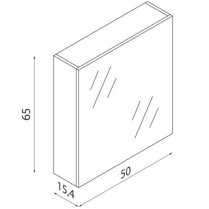 BATH DELUXE 02-050-63-01-01 - Armario de baño con espejo KENWOOD 65x50 cm blanco mate