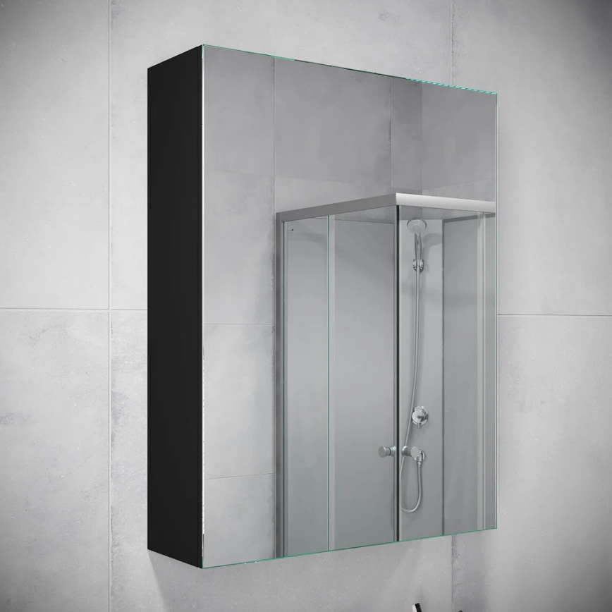 BATH DELUXE 02-050-63-02-01 - Armario de baño con espejo KENWOOD 65x50 cm mate negro