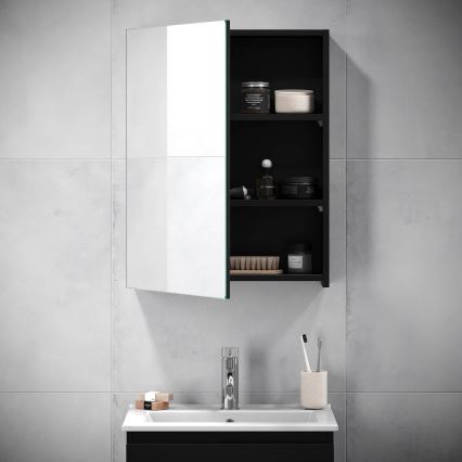 BATH DELUXE 02-050-63-02-01 - Armario de baño con espejo KENWOOD 65x50 cm mate negro