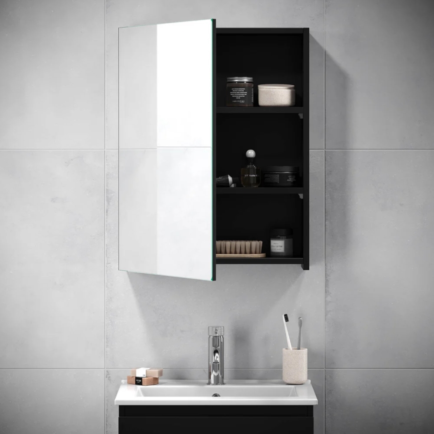 BATH DELUXE 02-050-63-02-01 - Armario de baño con espejo KENWOOD 65x50 cm mate negro