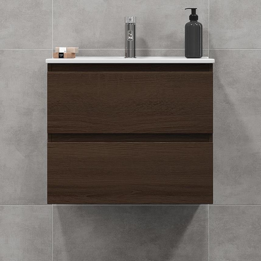 BATH DELUXE 03-060-64-84-01 - Mueble de baño con un lavabo KENWOOD 61 cm nogal