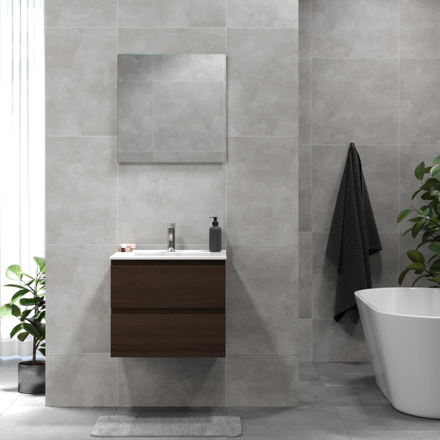 BATH DELUXE 03-060-64-84-01 - Mueble de baño con un lavabo KENWOOD 61 cm nogal