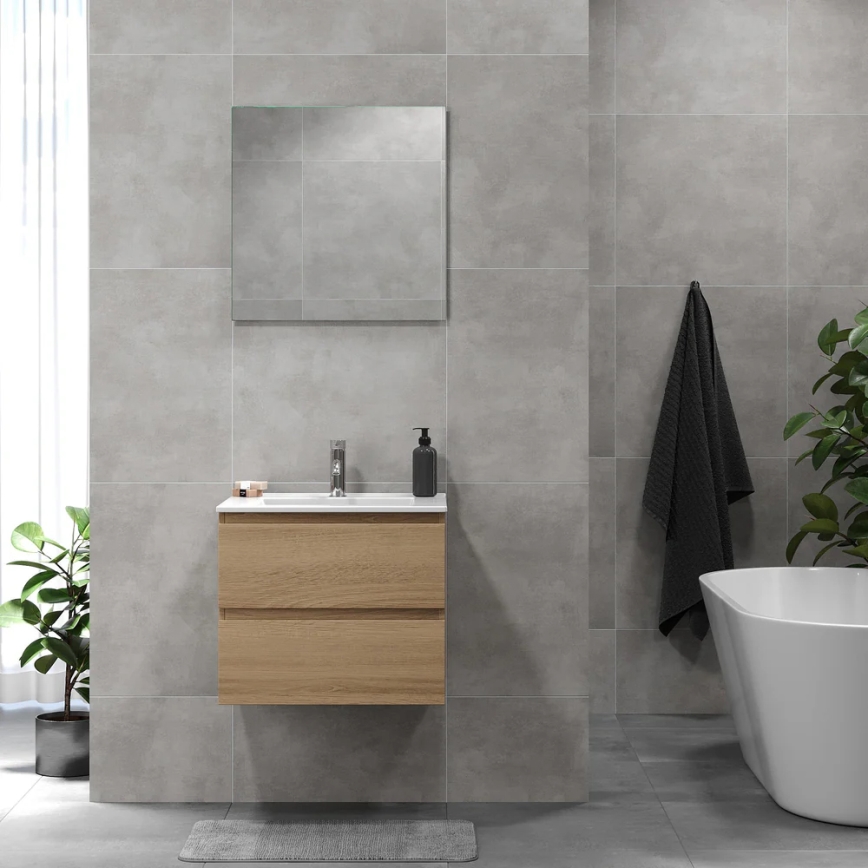 BATH DELUXE 03-060-64-86-01 - Mueble de baño con un lavabo KENWOOD 61 cm roble
