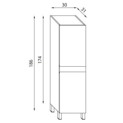 BATH DELUXE 04-030-63-01-01 - Mueble de baño KENWOOD 186 cm blanco mate