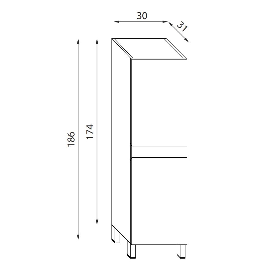 BATH DELUXE 04-030-63-01-01 - Mueble de baño KENWOOD 186 cm blanco mate