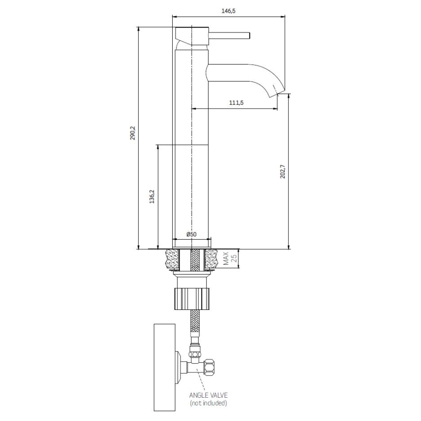 BATH DELUXE 28-005-02-01-00 - Grifo de lavabo DRAGOR 29 cm blanco mate