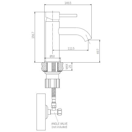 BATH DELUXE 28-005-03-02-00 - Grifo de lavabo ANHOLT 15,6 cm mate negro