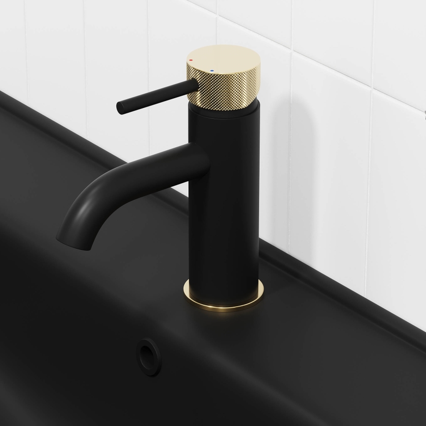 BATH DELUXE 28-005-03-72-00 - Grifo de lavabo ANHOLT 15,6 cm negro/latón