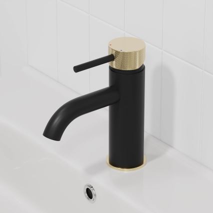 BATH DELUXE 28-005-03-72-00 - Grifo de lavabo ANHOLT 15,6 cm negro/latón
