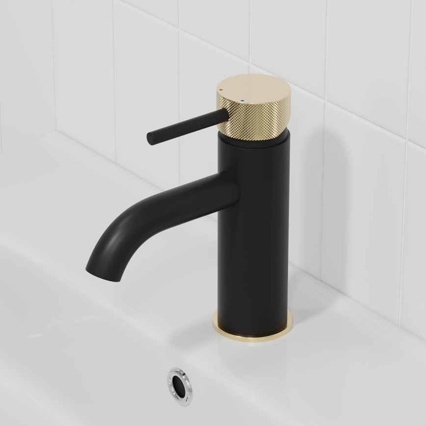 BATH DELUXE 28-005-03-72-00 - Grifo de lavabo ANHOLT 15,6 cm negro/latón