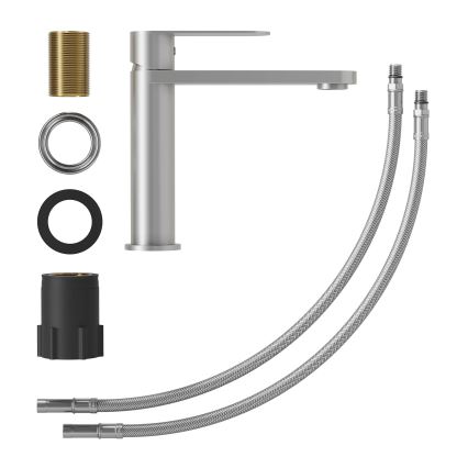 BATH DELUXE 28-017-02-71-02 - Grifo de lavabo TARNBY 17,3 cm acero inoxidable cepillado
