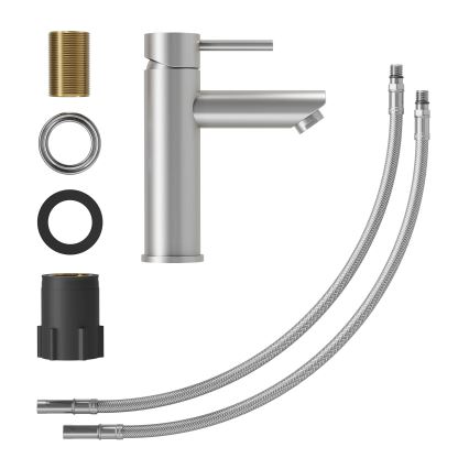 BATH DELUXE 28-017-03-71-02 - Grifo de lavabo RINGSTED 17,8 cm acero inoxidable cepillado