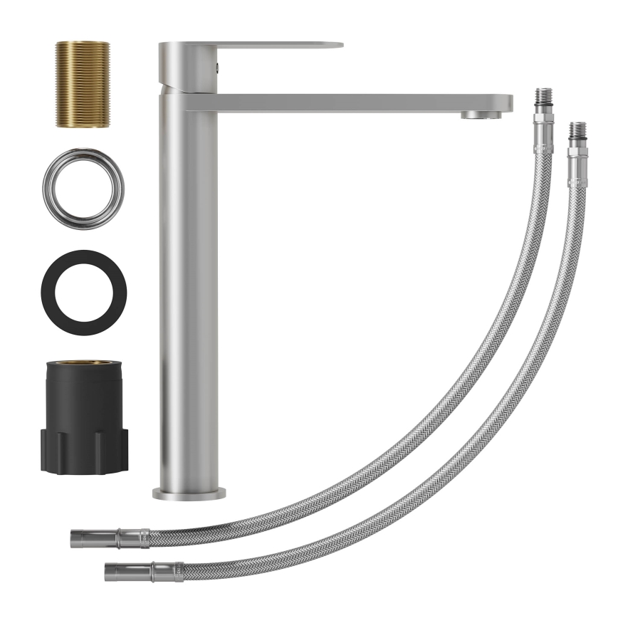 BATH DELUXE 28-027-02-71-02 - Grifo de lavabo TARNBY 27,3 cm acero inoxidable cepillado