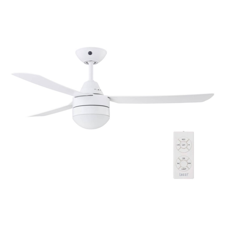 BAYSIDE 531016 - Ventilador de techo MEGARA 2xE14/15W/230V blanco + control remoto