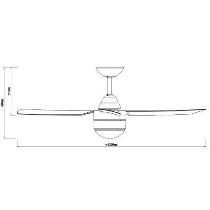 BAYSIDE 531018 - Ventilador de techo MEGARA 2xE14/15W/230V negro + control remoto