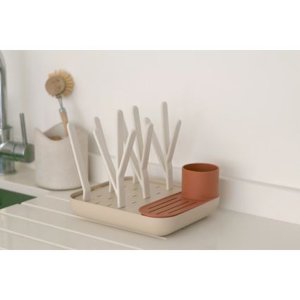 Beaba - Escurridor de biberones beige/naranja