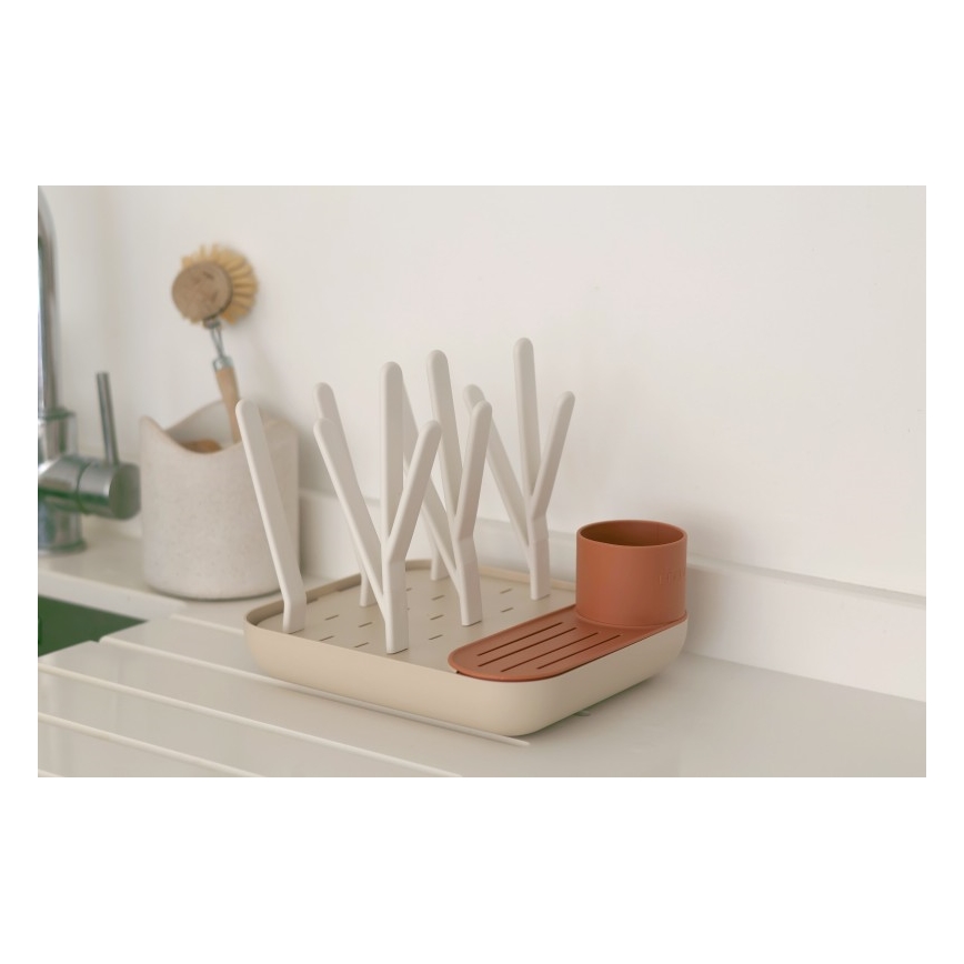Beaba - Escurridor de biberones beige/naranja