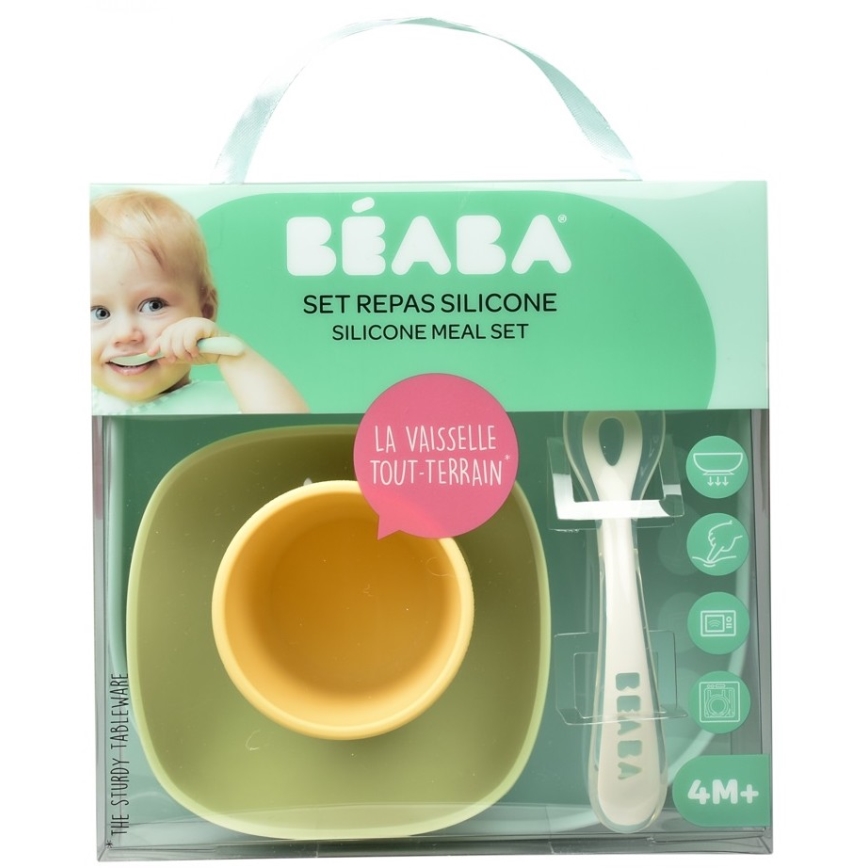 Beaba - Juego de comedor para niños Amarillo 4 piezas