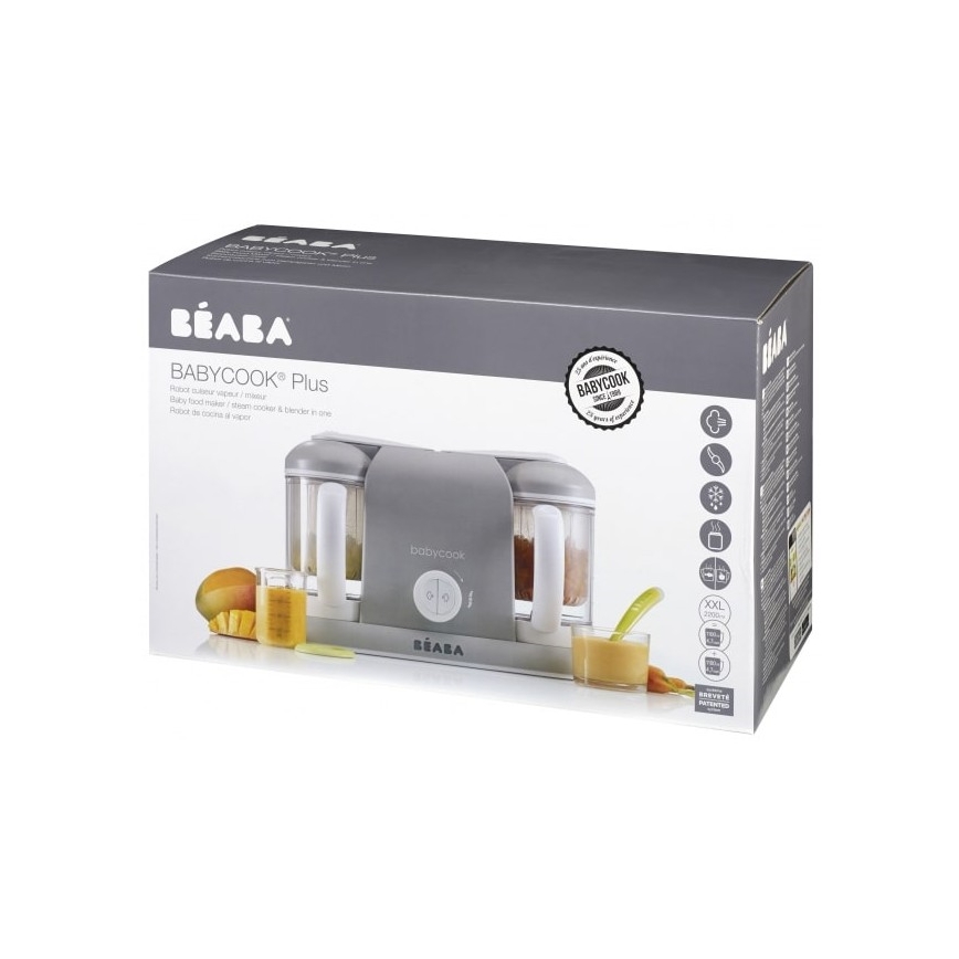 Beaba - Vaporera con batidora BABYCOOK PLUS gris