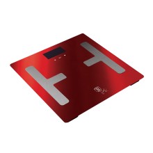 BerlingerHaus - Báscula personal con pantalla LCD 2xAAA rojo/cromo mate
