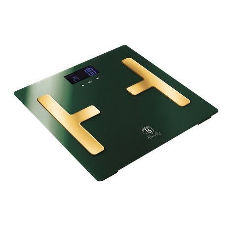 BerlingerHaus - Báscula personal con pantalla LCD 2xAAA verde/dorado